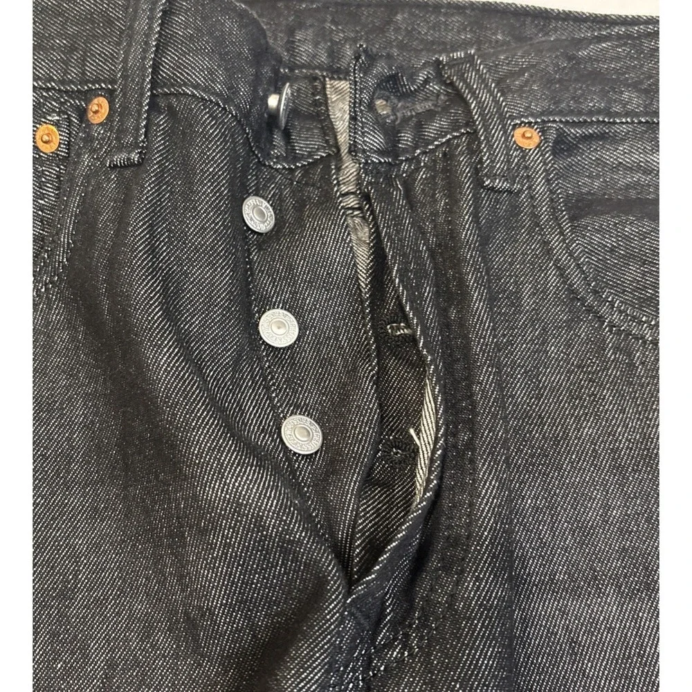 Levis‎ 501 Slim Taper Jeans Mens 30x32 Dark Denim Button Fly Stretch Extensible